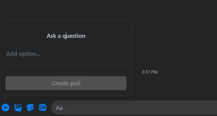 How to create polls in desktop messenger app