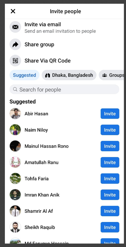 Invite members to your Facebook group