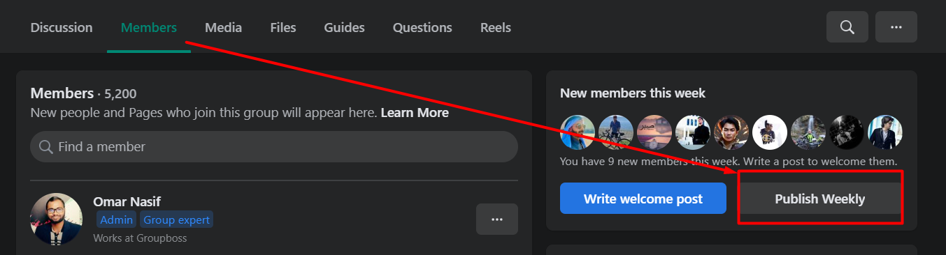 How to post weekly Facebook group welcome post