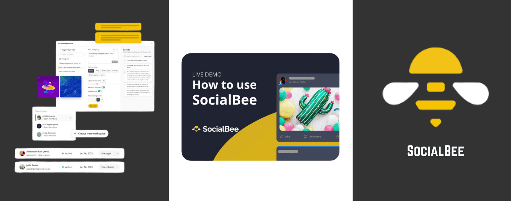 SocialBee social media automation tool.