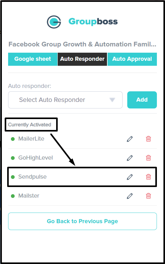 SendPulse Integration With Groupboss