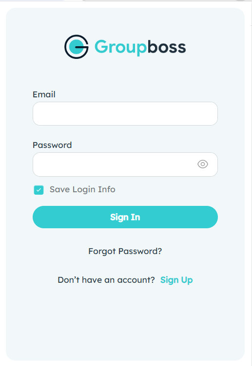  login to the Groupboss chrome extension with the ID and Password
